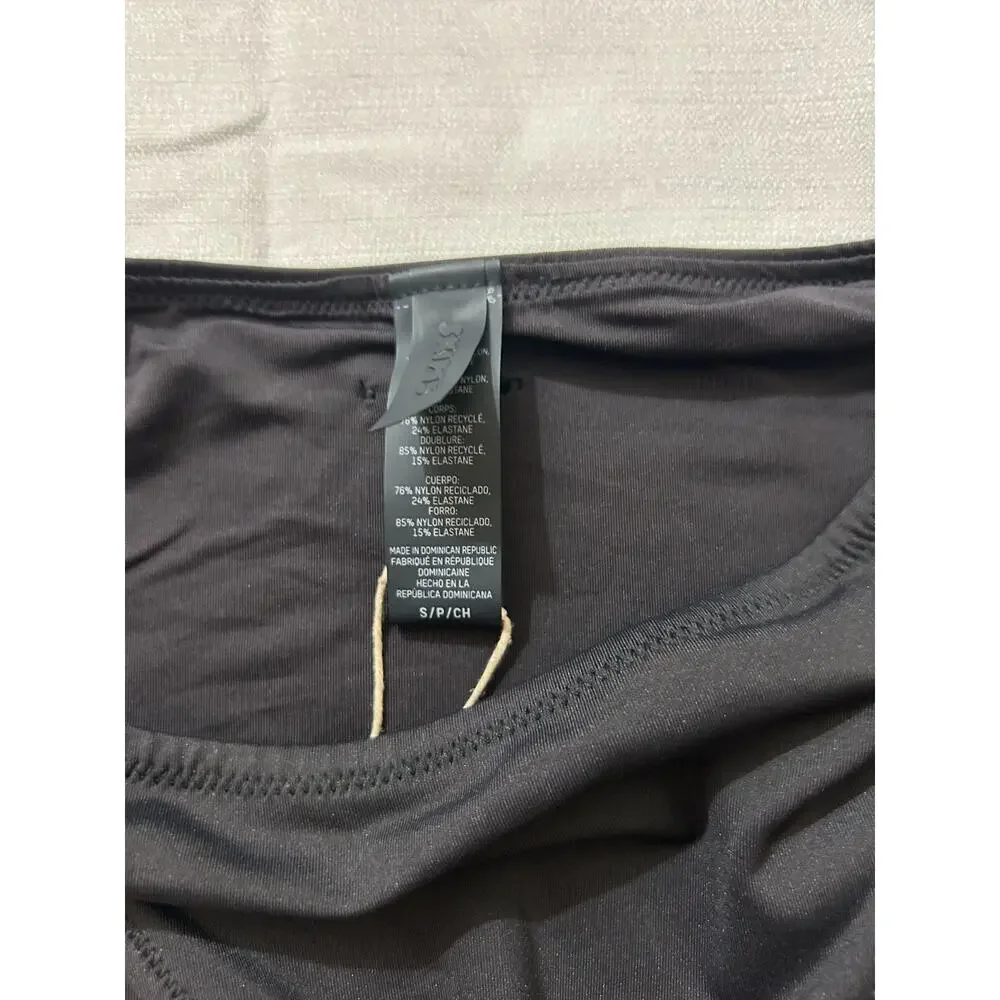 Skims NWT Swim Triangle Top & Dipped Mid Coverage Bikini Bottom Black Size Small